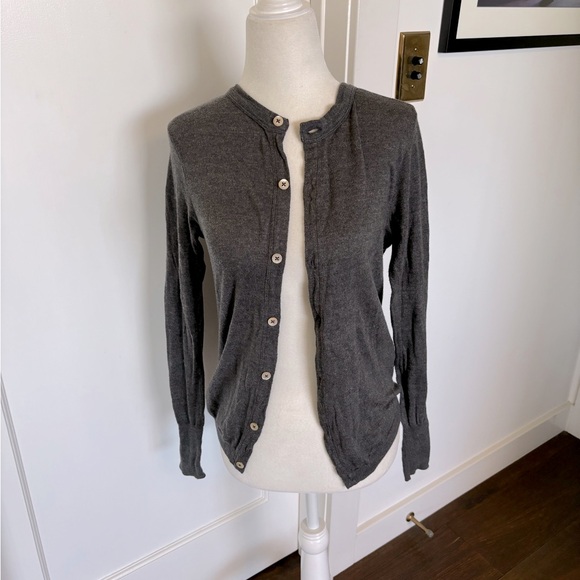 45R Gray Cotton Cardigan in Sz 2 / S #0562 - Picture 1 of 5